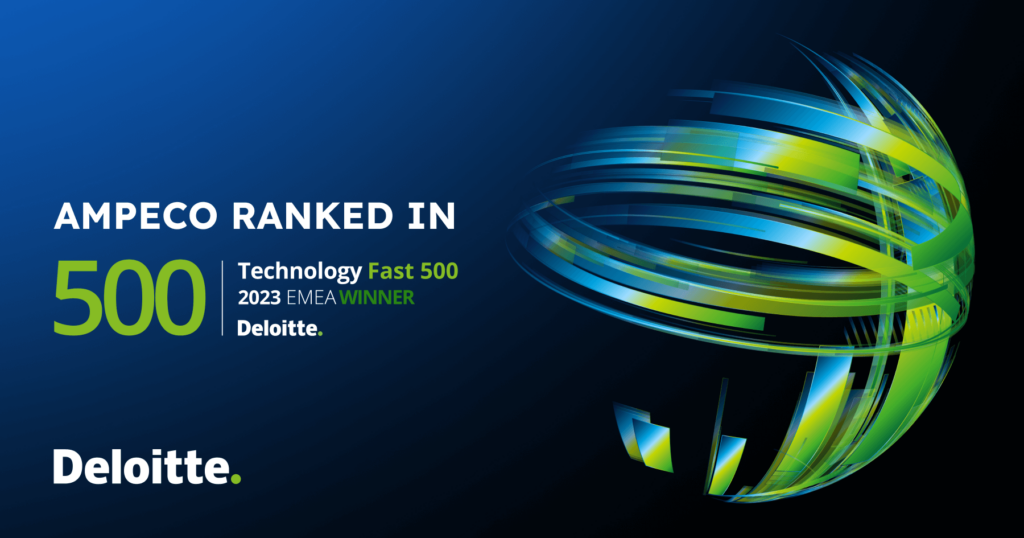 AMPECO ranks 104th in Deloitte Technology Fast 500 2023 EMEA - We’re honored to announce that AMPECO is among the winners of the prestigious Deloitte Technology Fast 500 2023 for the EMEA region. 